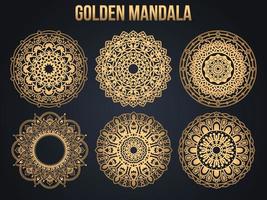 goldene mandalasammlung islamische paisley mandala königliche musterkartenvorlage. ethnisches design für ramadan, weihnachtsfeier, neujahrsfeiertag, schönheitssalon, hochzeitseinladung vektor