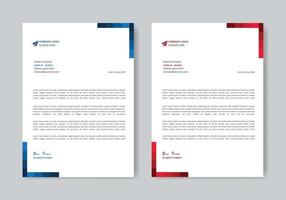 brev mall design, blå och röd Färg brev mall vektor