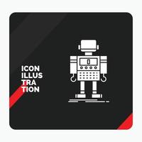 röd och svart kreativ presentation bakgrund för autonom. maskin. robot. robotisk. teknologi glyf ikon vektor