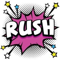 Rush Pop Art Comic Sprechblasen Buch Soundeffekte vektor