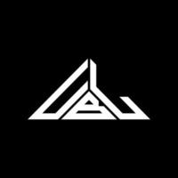 ubl brev logotyp kreativ design med vektor grafisk, ubl enkel och modern logotyp i triangel form.