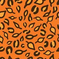 leopard oder jaguar nahtloses muster aus herbstblättern. trendiger Animal-Print in herbstlichen Farben. Vektorhintergrund für Stoff, Geschenkpapier, Textilien, Tapeten usw. vektor