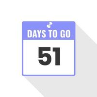 51 Tage verbleibendes Countdown-Verkaufssymbol. Noch 51 Tage Werbebanner vektor