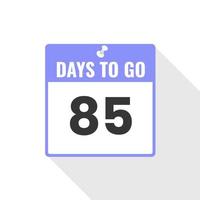 85 Tage verbleibendes Countdown-Verkaufssymbol. Noch 85 Tage Werbebanner vektor