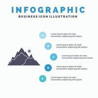 Berg. Landschaft. hügel. Natur. Baum-Infografik-Vorlage für Website und Präsentation. Glyph graues Symbol mit blauer Infografik-Stil-Vektorillustration. vektor