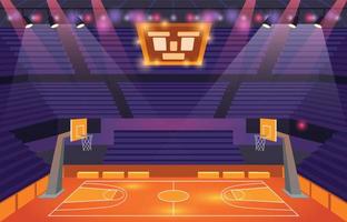Indoor-Basketballspielfeld vektor