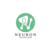 neuron logotyp eller nervcell logotyp design, molekyl logotyp illustration mall ikon med vektor koncept