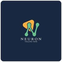 neuron logotyp eller nervcell logotyp design, molekyl logotyp illustration mall ikon med vektor koncept