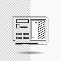 Entwurf. Entwurf. Zeichnung. planen. Prototyp-Liniensymbol auf transparentem Hintergrund. schwarze Symbolvektorillustration vektor