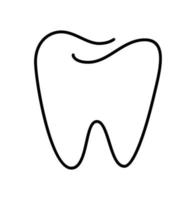 Zahn-Logo-Symbol für Zahnarzt- oder Stomatologie-Zahnpflege-Design-Vorlage. Vektor isoliertes schwarzes Linienkontursymbol für Zahnklinik oder medizinisches Zentrum und Zahnpastapaket