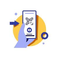 betalning med smartphone ikon, uppkopplad mobil betalning, lägenhet design ikon vektor illustration