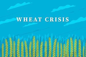 gelber Weizen vor blauem Himmel, ein Symbol der Nahrungsmittelkrise. vektor