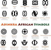 Afrikanische Adinkra-Symbole und Bedeutungen vektor