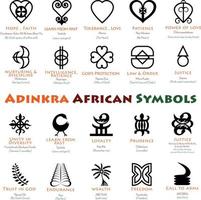 Afrikanische Adinkra-Symbole und Bedeutungen vektor