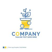 Dollar. Wachstum. Topf. profitieren. Geschäft blau gelb Business-Logo-Vorlage. Platz für kreative Designvorlagen für den Slogan. vektor