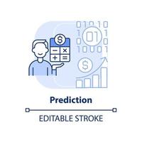 förutsägelse ljus blå begrepp ikon. data brytning Metod abstrakt aning tunn linje illustration. statistisk metod. isolerat översikt teckning. redigerbar stroke. vektor