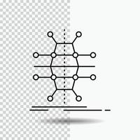 distribution. rutnät. infrastruktur. nätverk. smart linje ikon på transparent bakgrund. svart ikon vektor illustration