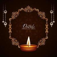 Lycklig diwali religiös hindu festival firande bakgrund design vektor