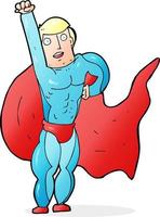 Doodle-Charakter-Cartoon-Superheld vektor