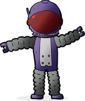 Doodle-Charakter-Cartoon-Astronaut vektor