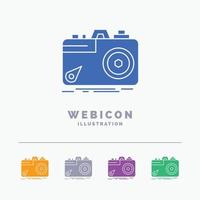 Kamera. Fotografie. Erfassung. Foto. Apertur 5-Farb-Glyphen-Web-Icon-Vorlage isoliert auf Weiß. Vektor-Illustration vektor