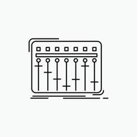 Konsole. dj. Rührgerät. Musik. Symbol für die Studiolinie. vektor isolierte illustration