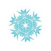 enkel snöflinga tillverkad av blå rader. festlig dekoration för ny år och jul, symbol av vinter, element för design. vektor illustration