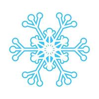 enkel snöflinga tillverkad av blå rader. festlig dekoration för ny år och jul, symbol av vinter, element för design. vektor illustration