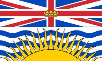 brittiskt columbia flagga, provins av Kanada. vektor illustration.