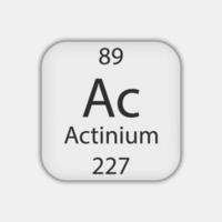 Actinium-Symbol. chemisches Element des Periodensystems. Vektor-Illustration. vektor