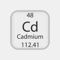kadmium symbol. kemiskt element i det periodiska systemet. vektor illustration.
