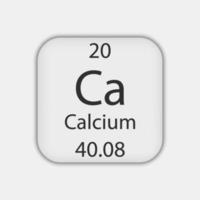 kalciumsymbol. kemiskt element i det periodiska systemet. vektor illustration.