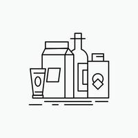 Verpackung. Branding. Marketing. Produkt. Symbol für die Flaschenlinie. vektor isolierte illustration