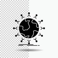 global. Schüler. Netzwerk. Globus. Kinder-Glyphen-Symbol auf transparentem Hintergrund. schwarzes Symbol vektor
