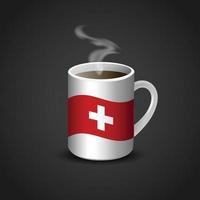 schweiz flagga tryckt på varm kaffe kopp vektor