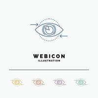 Geschäft. Auge. Marketing. Vision. Planen Sie die 5-Farblinien-Websymbolvorlage, die auf Weiß isoliert ist. Vektor-Illustration vektor