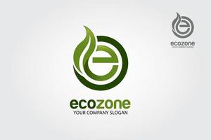 eco zon vektor logotyp illustration. brev e och blad logotyp mall. de logotyp är mycket enkel och rena. lätt erkänd på en blick.