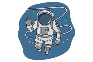 astronaut i Plats kostym flygande i öppen universum. kosmonaut i i space i kosmos. astrologi och vetenskap. vektor illustration.