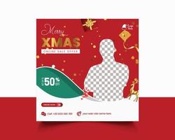 jul försäljning social media posta baner ad webb baner och fyrkant flygblad mall vektor