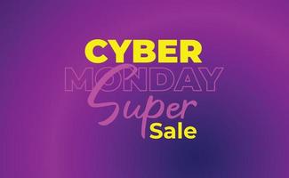 Cyber-Monday-Verkaufsplakat. Werbebanner für Rabattaktionen. cyber montag texturiert. Vektor-Business-Illustration. Cyber-Montag-Vektor-Illustration. Banner-Layout-Design für den Cyber-Montag-Verkauf vektor