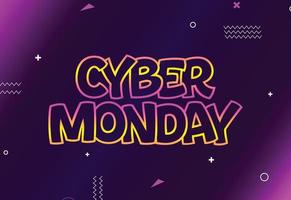 Cyber-Monday-Verkaufsplakat. Werbebanner für Rabattaktionen. cyber montag texturiert. Vektor-Business-Illustration. Cyber-Montag-Vektor-Illustration. Banner-Layout-Design für den Cyber-Montag-Verkauf vektor