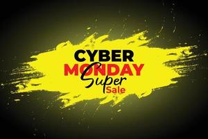 Cyber-Monday-Verkaufsplakat. Werbebanner für Rabattaktionen. cyber montag texturiert. Vektor-Business-Illustration. Cyber-Montag-Vektor-Illustration. Banner-Layout-Design für den Cyber-Montag-Verkauf vektor