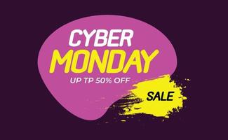 Cyber-Monday-Verkaufsplakat. Werbebanner für Rabattaktionen. cyber montag texturiert. Vektor-Business-Illustration. Cyber-Montag-Vektor-Illustration. Banner-Layout-Design für den Cyber-Montag-Verkauf vektor