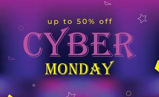 Cyber-Monday-Verkaufsplakat. Werbebanner für Rabattaktionen. cyber montag texturiert. Vektor-Business-Illustration. Cyber-Montag-Vektor-Illustration. Banner-Layout-Design für den Cyber-Montag-Verkauf vektor