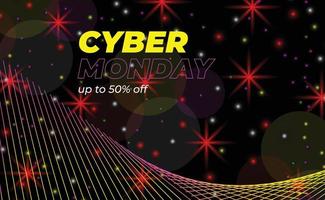 Cyber-Monday-Verkaufsplakat. Werbebanner für Rabattaktionen. cyber montag texturiert. Vektor-Business-Illustration. Cyber-Montag-Vektor-Illustration. Banner-Layout-Design für den Cyber-Montag-Verkauf vektor