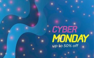 Cyber-Monday-Verkaufsplakat. Werbebanner für Rabattaktionen. cyber montag texturiert. Vektor-Business-Illustration. Cyber-Montag-Vektor-Illustration. Banner-Layout-Design für den Cyber-Montag-Verkauf vektor