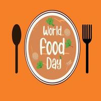 värld mat dag enkel design tillverkad i annorlunda typer av färger och former vektor