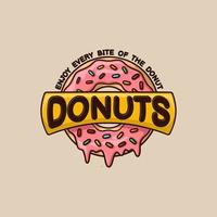 donuts logo niedliche karikaturvektorillustration vektor