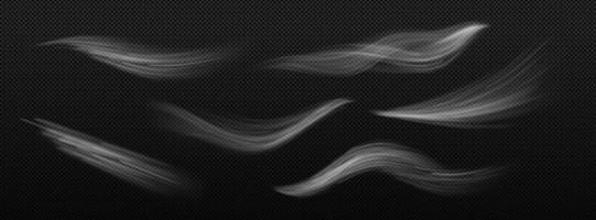 Wind, weißer Rauch oder Kaltluftbewegungseffekt vektor