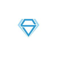 abstrakt brev s blå diamant geometrisk design symbol vektor